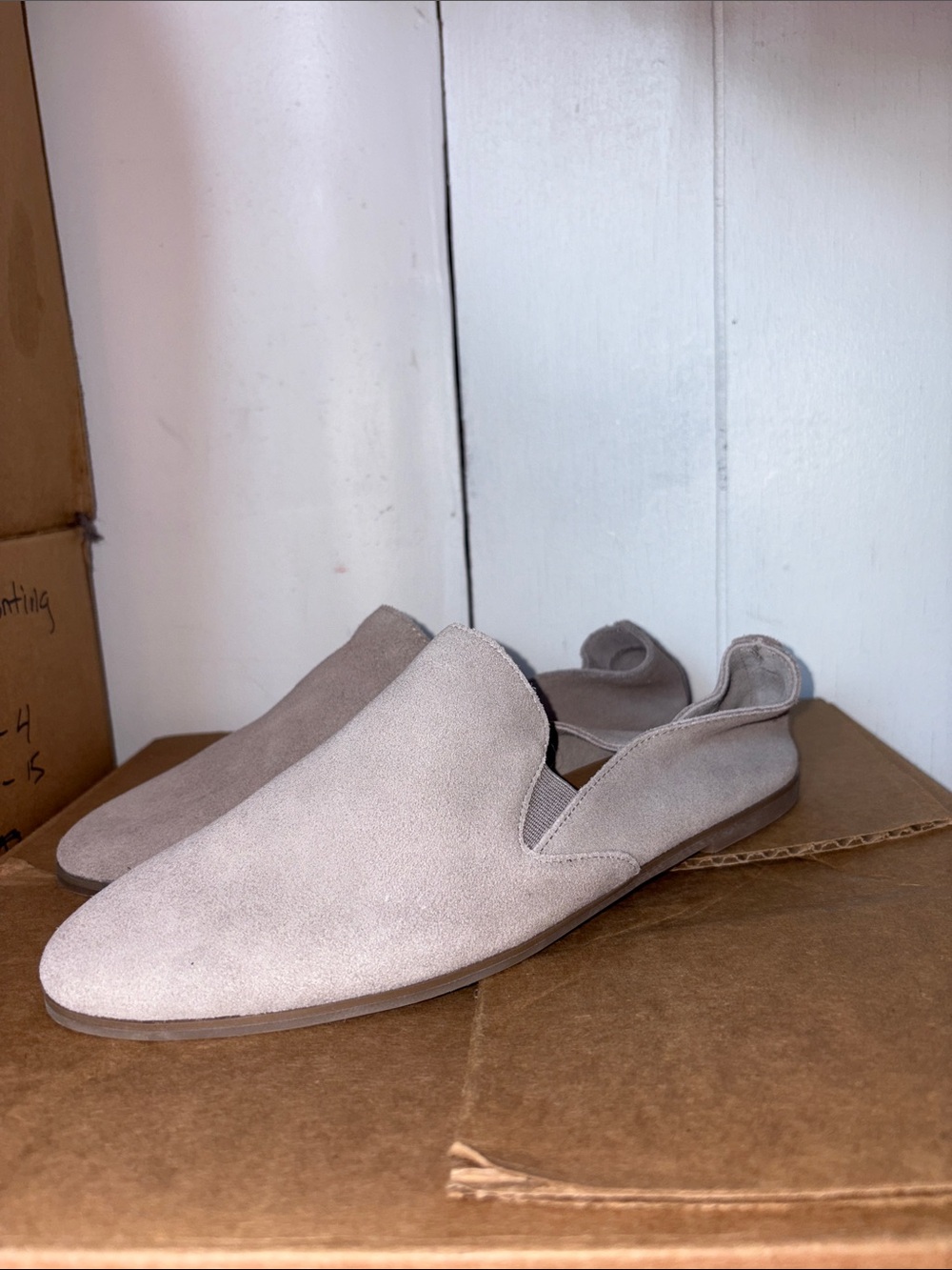 Lucky Brand Women’s Slip-On Suede Loafers in Light Taupe size 8